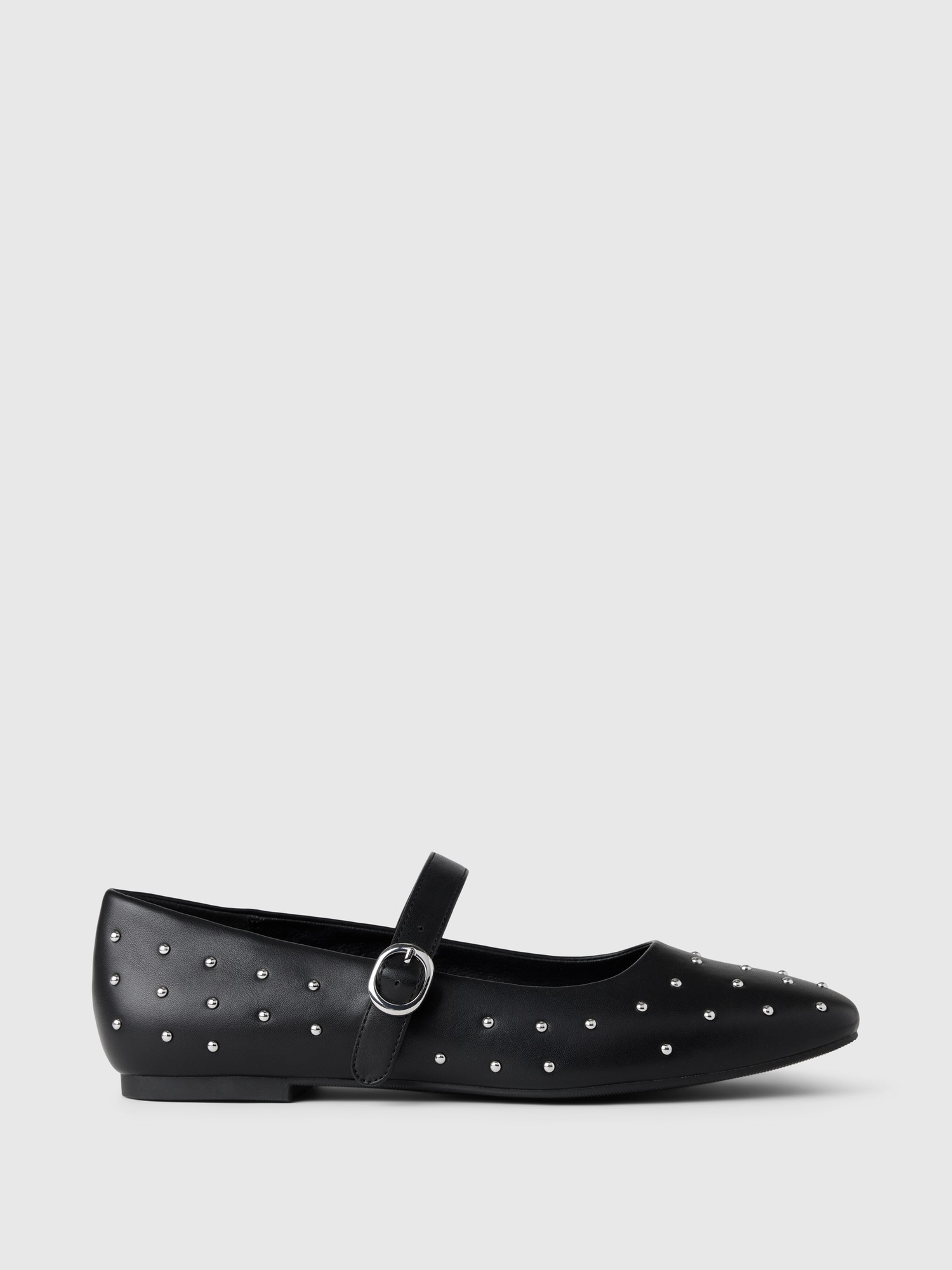 Женские балетки Gap Studded Vegan Leather Ballet Flats, цвет: Насыщенный чёрный