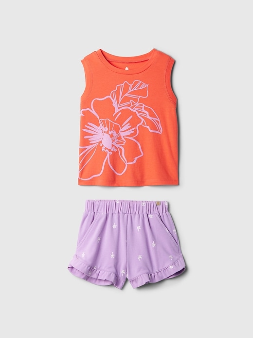 1 of 8 showing, with the color fire coral of product babyGap Mix and Match Outfit Set