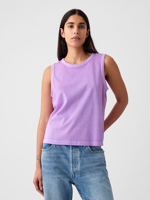 1 of 8 showing, with the color purple lilac of product Organic Cotton Vintage Tank Top