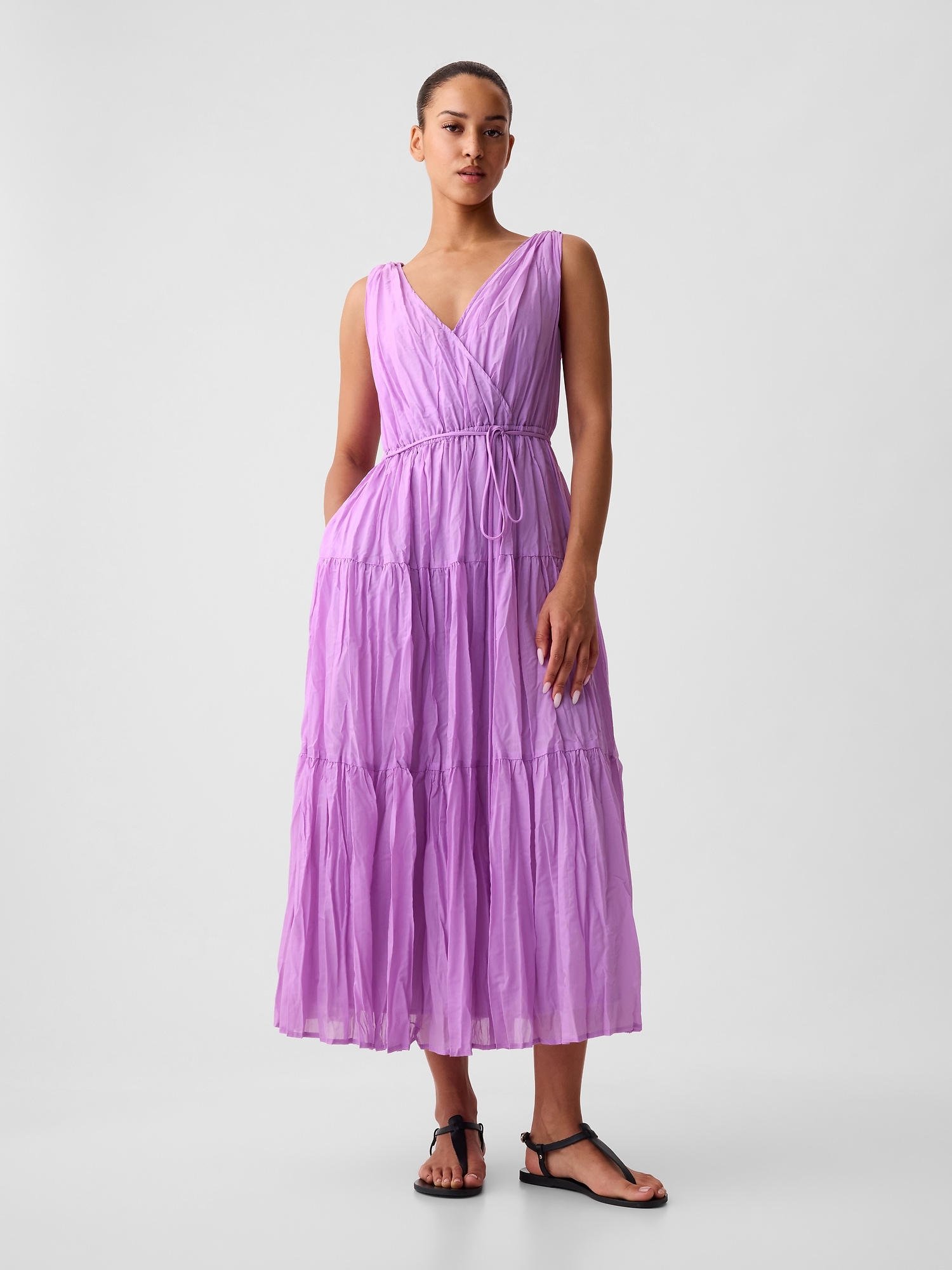 Pleated Tiered Maxi Dress