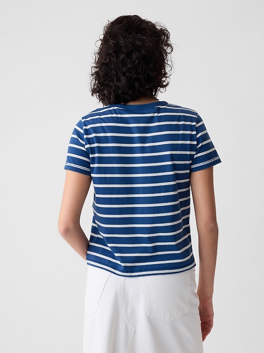 2 of 8 showing, with the color Blue indigo stripe of product Organic Cotton VintageSoft Baby T-Shirt
