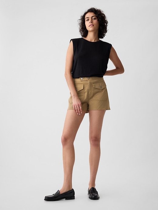 1 of 8 showing, with the color mojave brown of product 4" Downtown Khaki Shorts