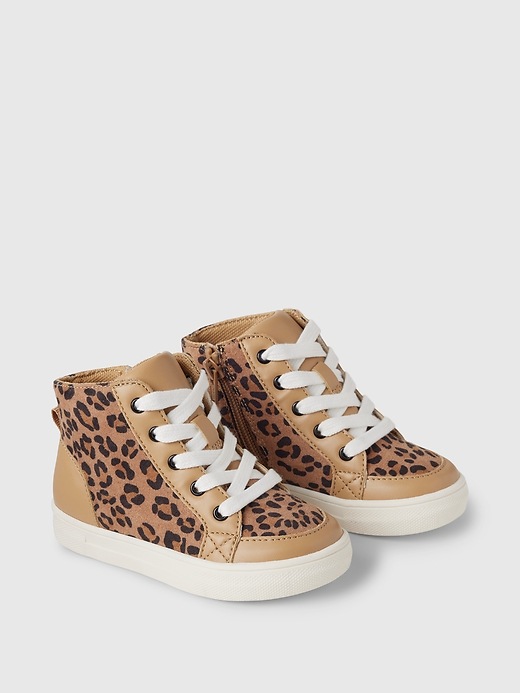 Image number 2 showing, Baby & Toddler Leopard High-Top Sneakers