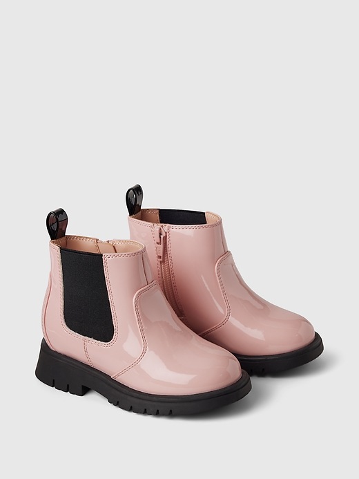 Image number 2 showing, Baby & Toddler Vegan Patent Leather Chelsea Boots