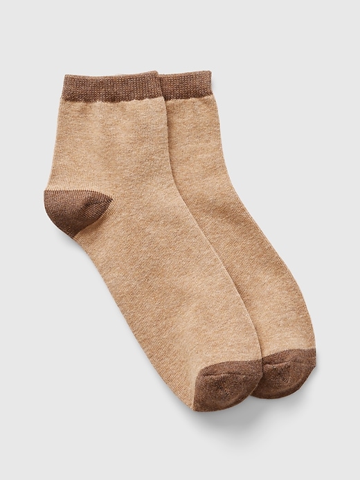 1 of 8 showing, with the color sandy brown of product Colorblock Quarter Crew Socks
