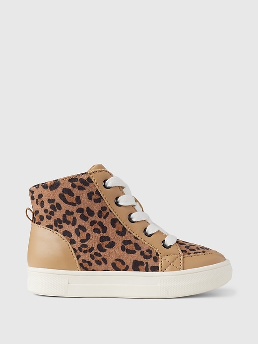 Image number 1 showing, Baby & Toddler Leopard High-Top Sneakers