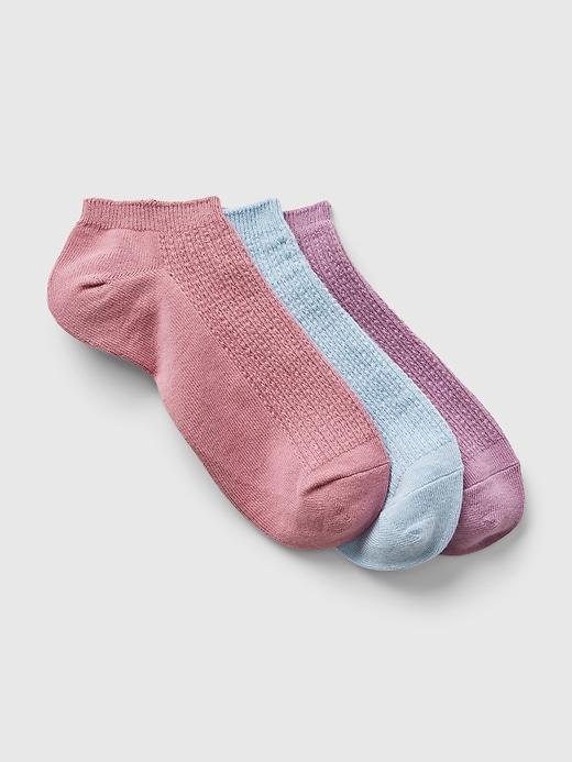1 of 8 showing, with the color pink, blue, and purple of product Pointelle Ankle Socks (3-Pack)
