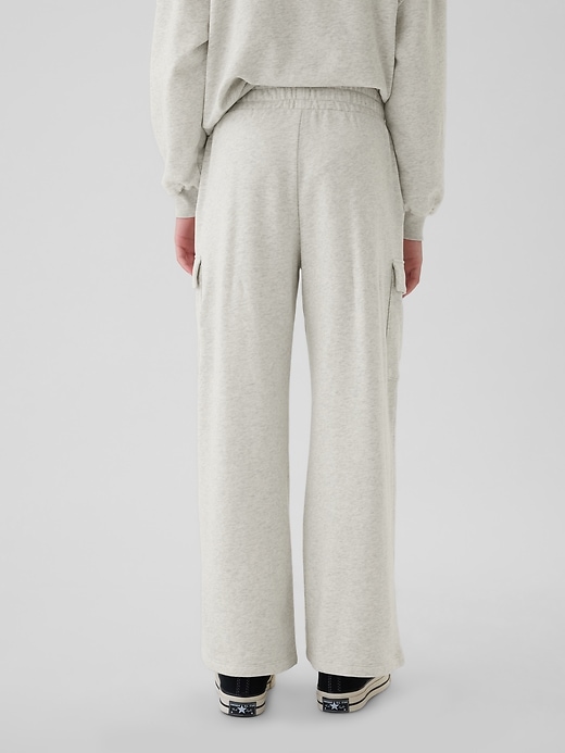 2 of 8 showing, with the color grey heather of product Kids VintageSoft Seamed Cargo Sweatpants