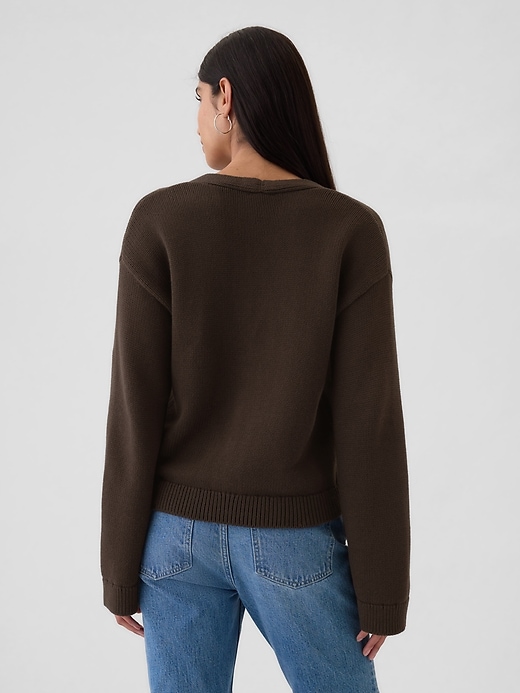 2 of 8 showing, with the color terra brown of product Pocket Cardigan Sweater