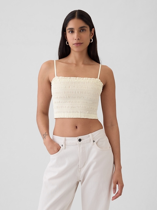 Image number 1 showing, Cropped Smocked Cami