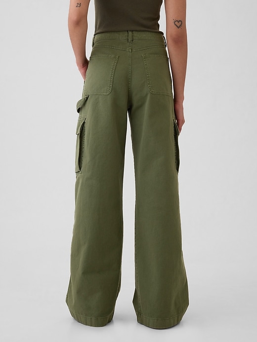 Image number 3 showing, Mid Rise Cargo Baggy Khakis