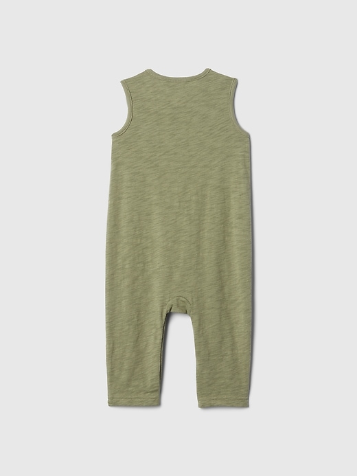 2 of 8 showing, with the color walden green of product Baby Henley Tank One-Piece