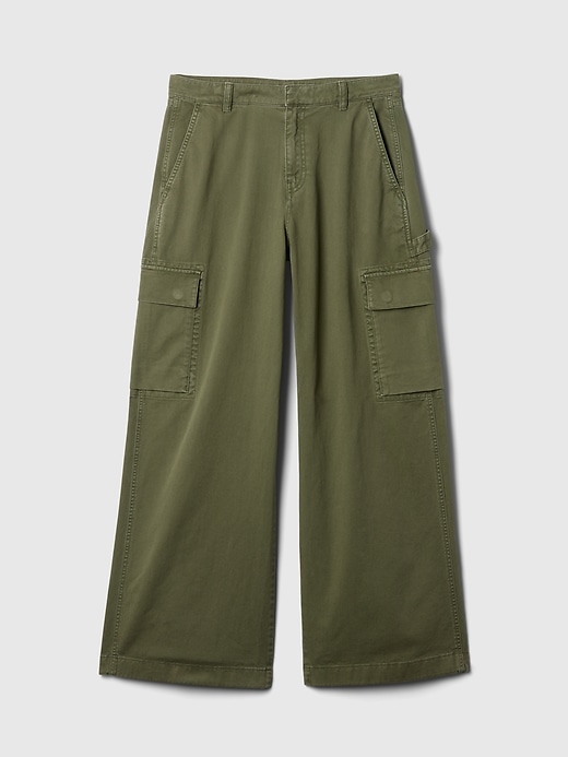 Image number 5 showing, Mid Rise Cargo Baggy Khakis
