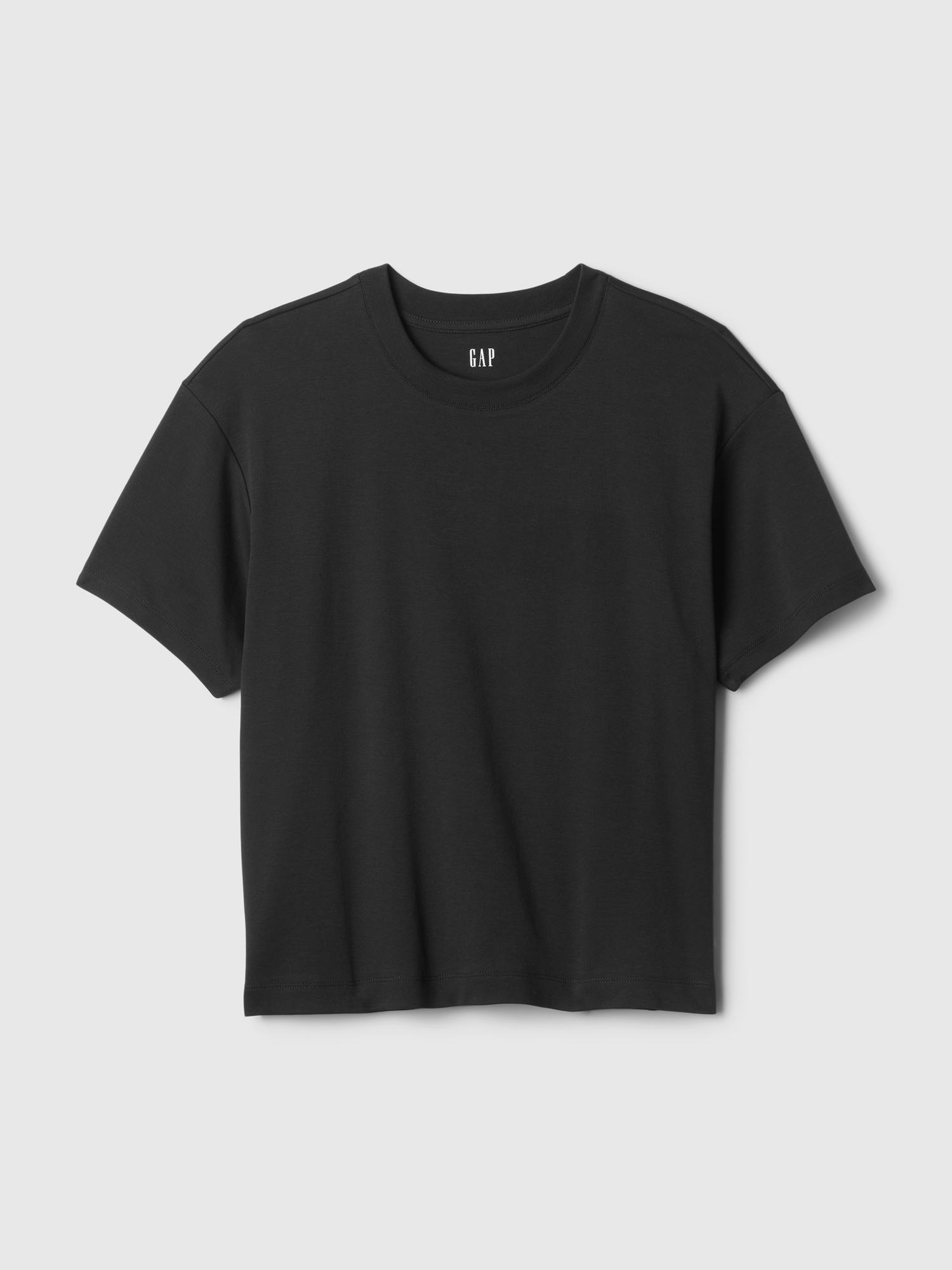 Женская футболка Gap Supima® Cotton Relaxed, цвет: Чёрный — фото 4