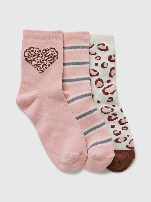 1 of 8 showing, with the color multi of product Kids Leopard Crew Socks (3-Pack)