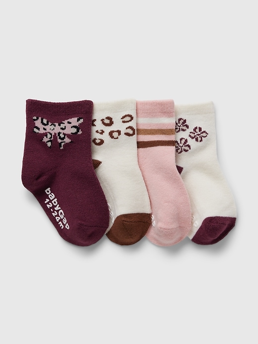 View large product image 1 of 1. Baby & Toddler Quarter Crew Socks (4-Pack)