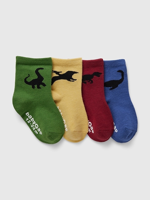 View large product image 1 of 1. Baby & Toddler Dinosaur Crew Socks (4-Pack)