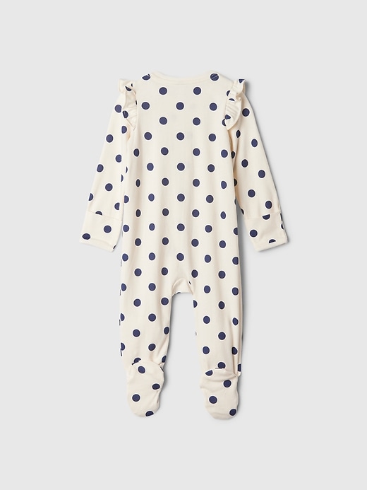 2 of 8 showing, with the color ivory frost of product Baby First Favorites Organic Cotton Footed One-Piece