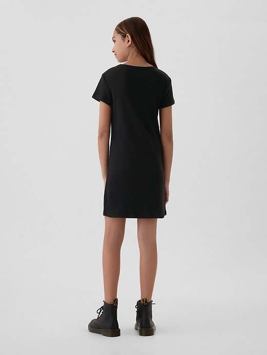 2 of 8 showing, with the color Black of product Kids Rib T-Shirt Dress