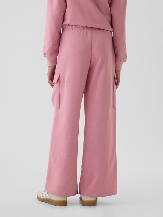 2 of 8 showing, with the color Elle pink of product Kids VintageSoft Seamed Cargo Sweatpants
