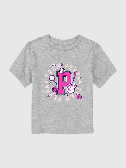 1 of 8 showing, with the color Grey of product Toddler Peppa Pig Collegiate Graphic Tee