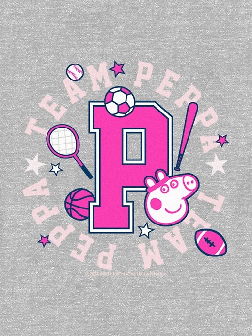 2 of 8 showing, with the color Grey of product Toddler Peppa Pig Collegiate Graphic Tee