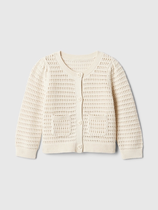 1 of 8 showing, with the color chino beige of product Baby Crochet Cardigan