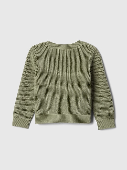 2 of 8 showing, with the color walden green of product Baby Waffle Cardigan