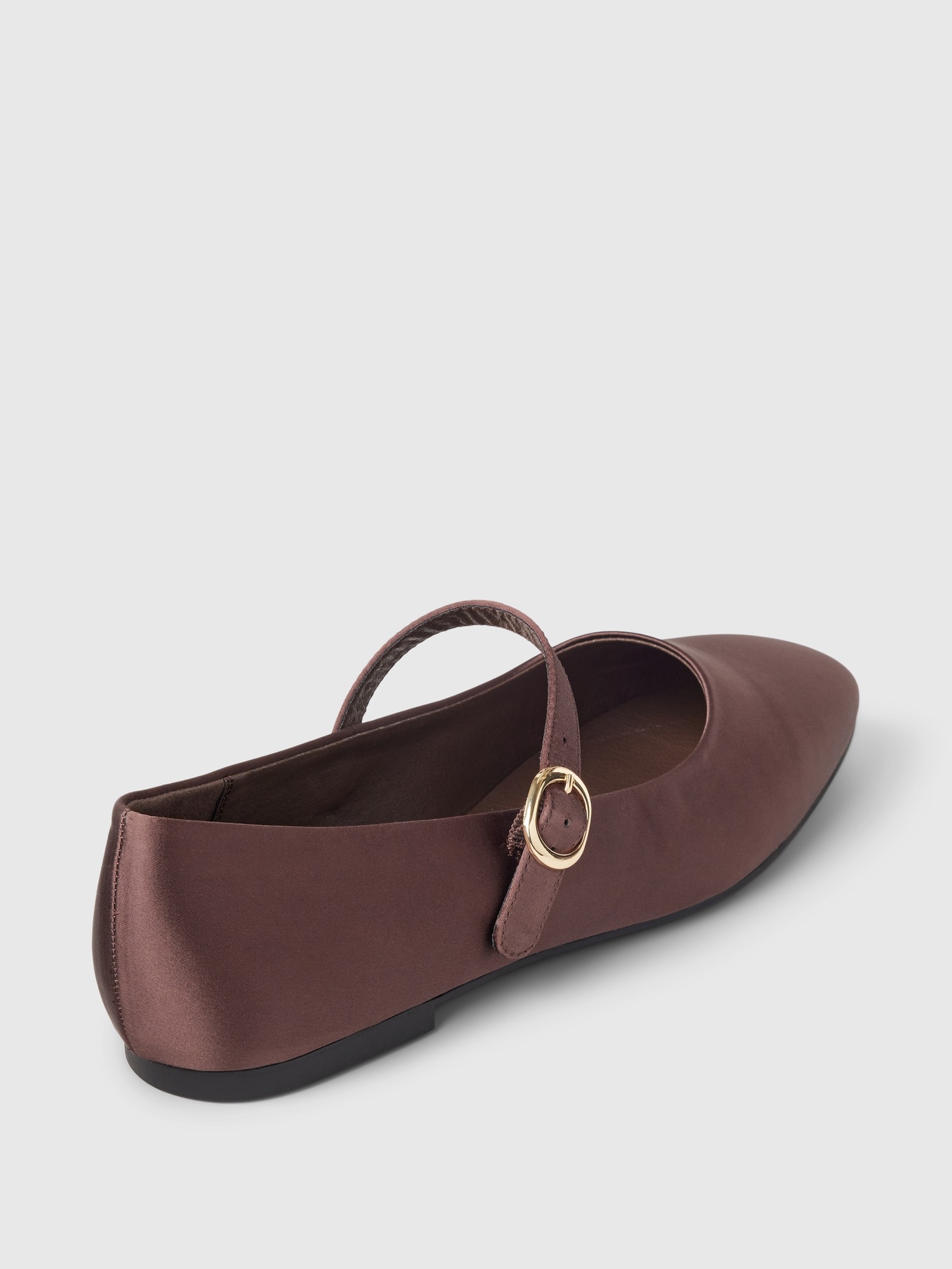 Женские балетки Gap Satin Ballet Flats, цвет: Шоколадный коричневый — фото 4