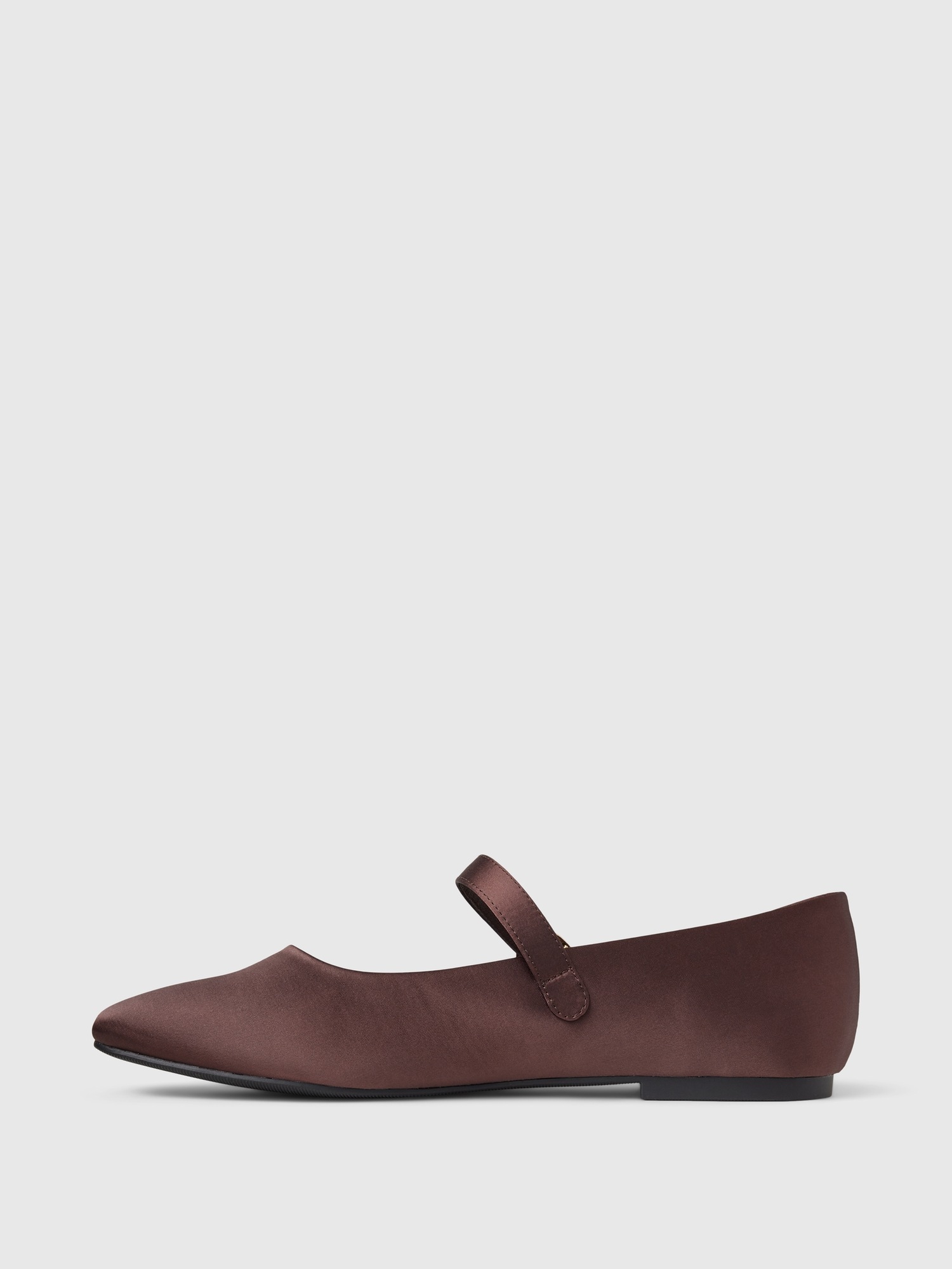Женские балетки Gap Satin Ballet Flats, цвет: Шоколадный коричневый — фото 5