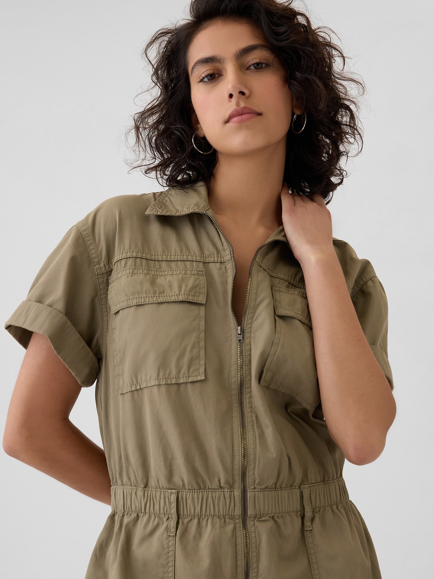 Женские комбинезоны Gap Khaki Utility Jumpsuit — фото 2