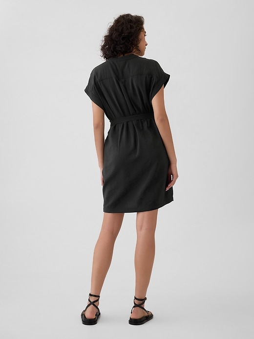 2 of 8 showing, with the color black of product Utility Mini Shirtdress