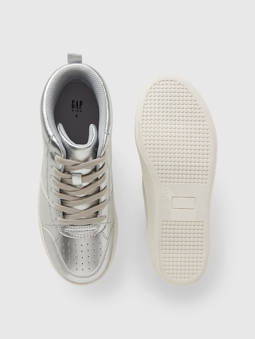 Image number 3 showing, Kids High-Top Metallic Sneakers