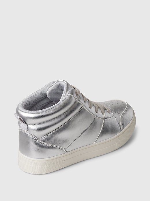 Image number 4 showing, Kids High-Top Metallic Sneakers
