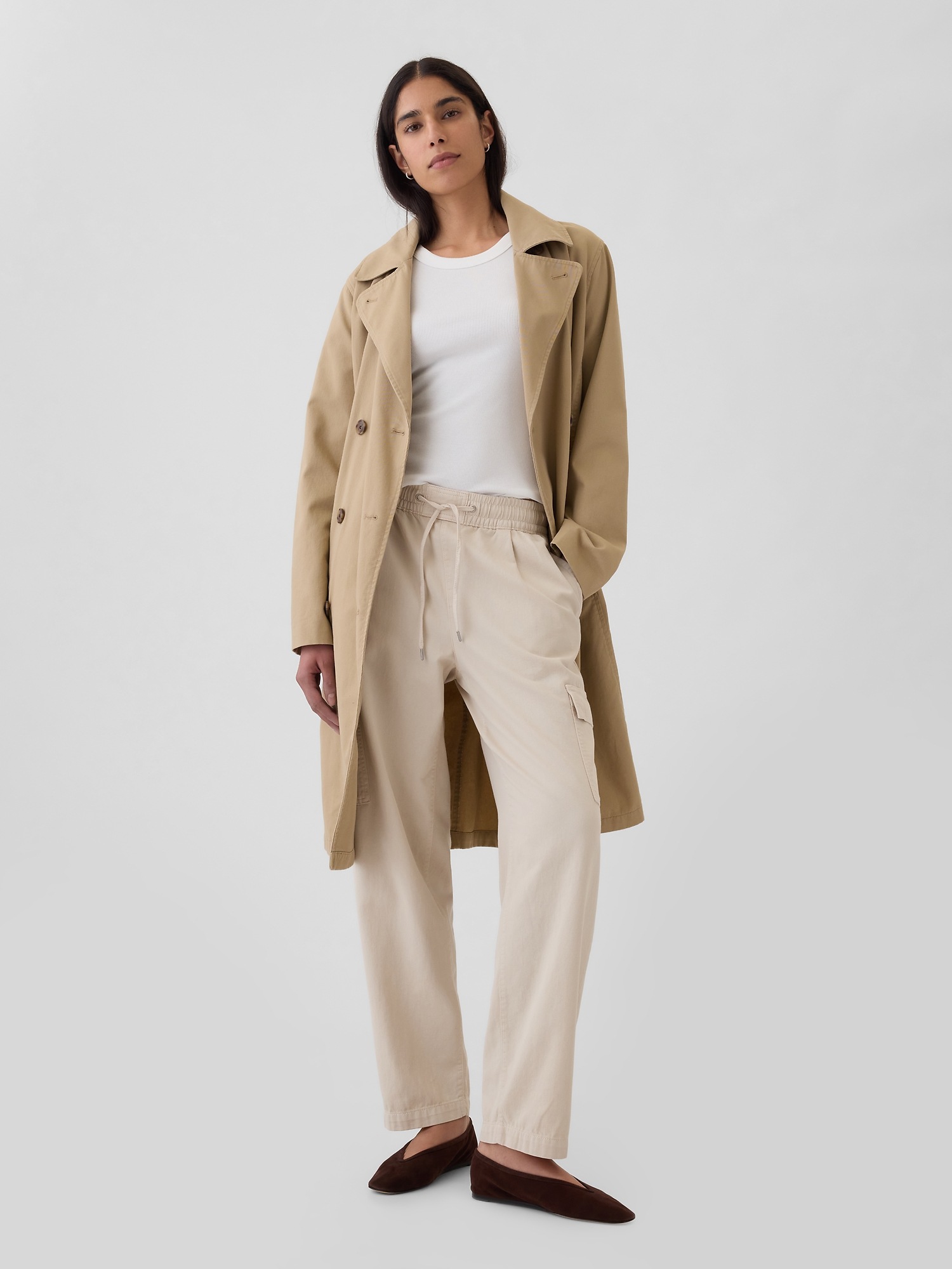 Gap Cargo Twill Easy Pants In Neutral