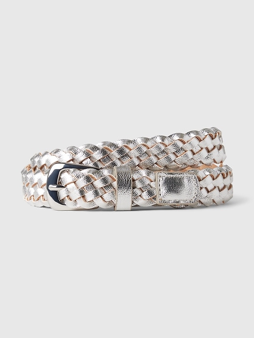 1 of 8 showing, with the color metallic of product Kids Metallic Braided Belt