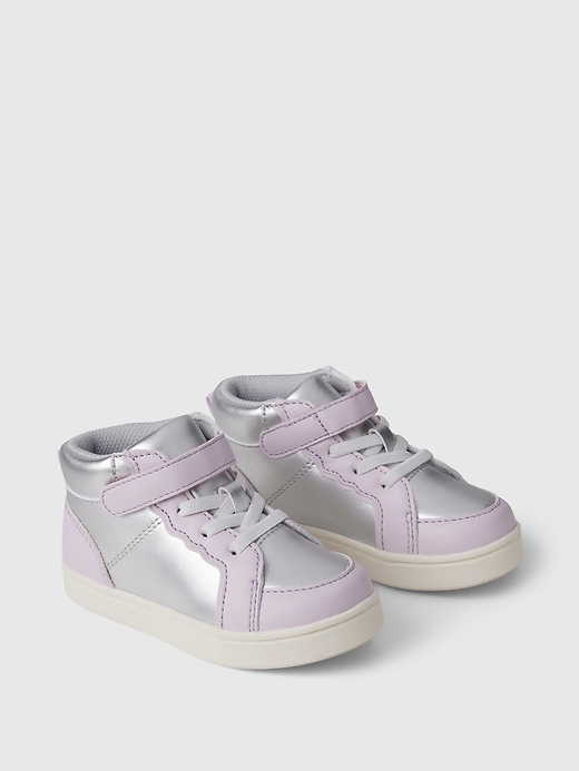 Image number 2 showing, Baby & Toddler Metallic High-Top Sneakers