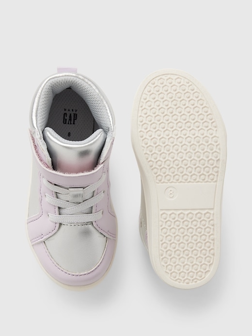 Image number 3 showing, Baby & Toddler Metallic High-Top Sneakers