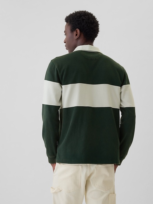 2 of 8 showing, with the color essex green of product Relaxed Rugby Polo Shirt