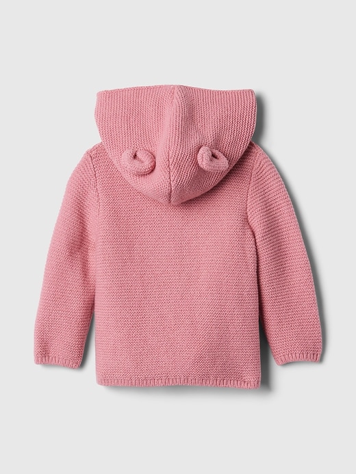 2 of 8 showing, with the color rosetta pink of product Baby CashSoft Bear Cardigan