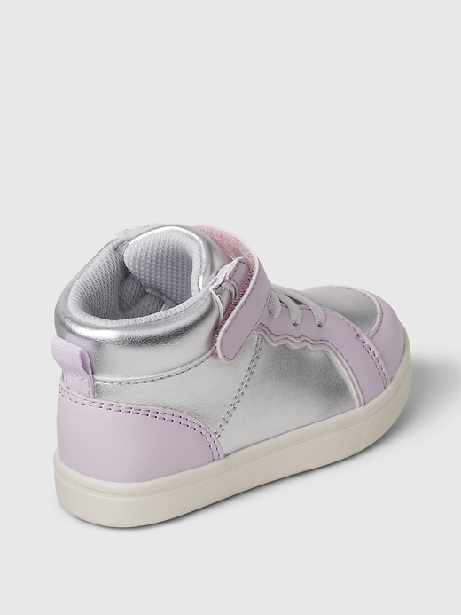 Image number 4 showing, Baby & Toddler Metallic High-Top Sneakers