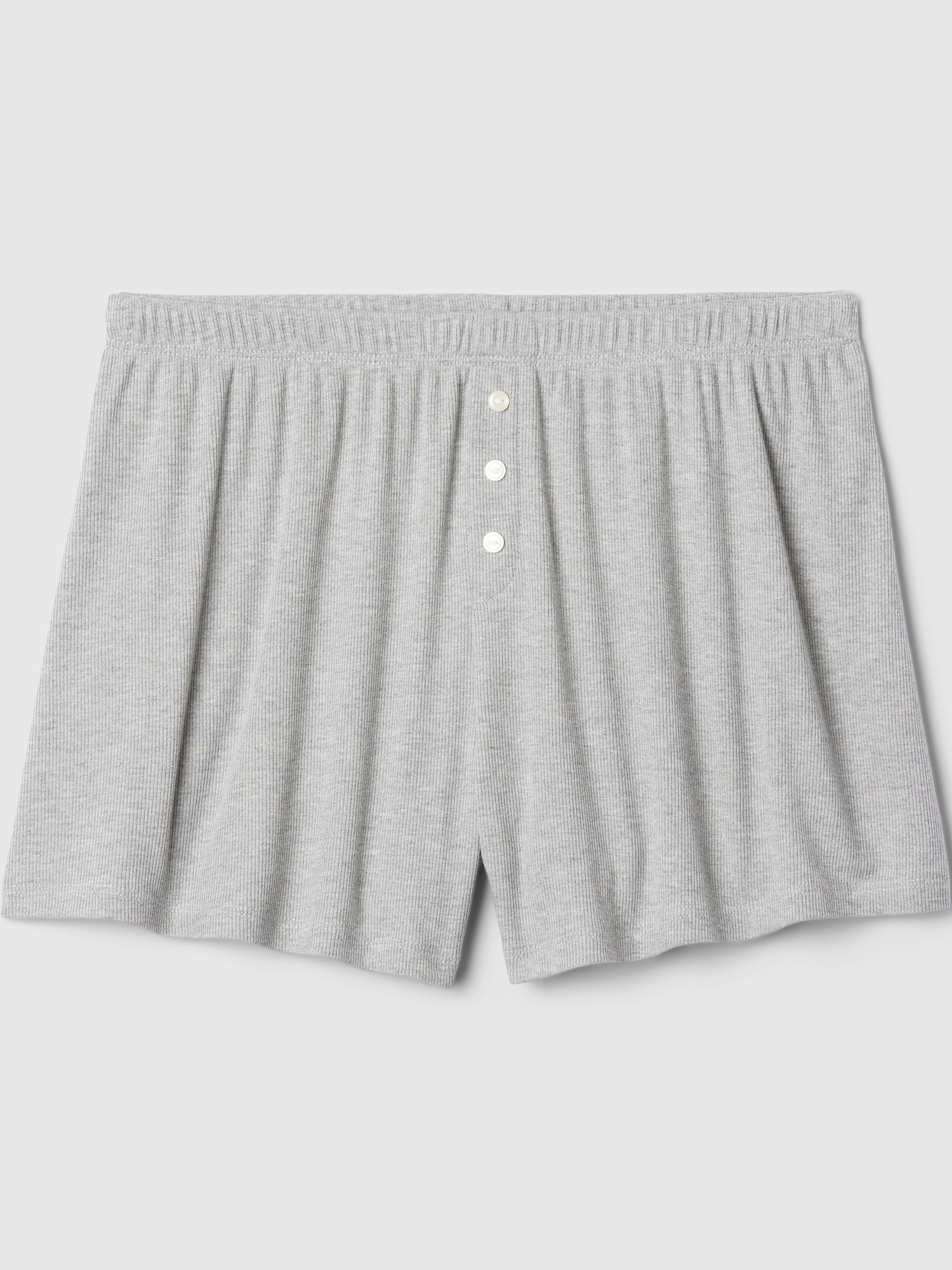 Женские шорты Gap MiniRib Relaxed PJ, цвет: Светлый меланжевый серый — фото 4