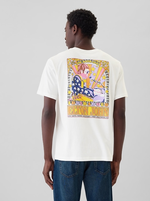 2 of 8 showing, with the color new off white of product Elton John Graphic T-Shirt