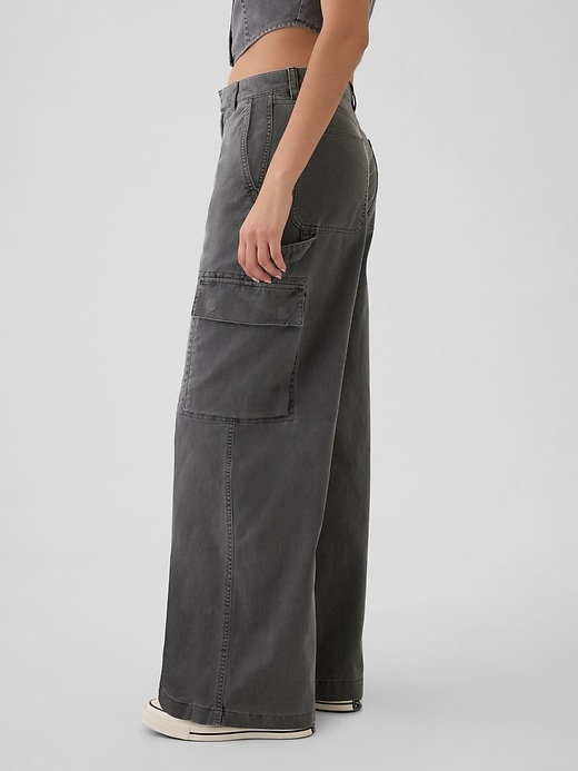 Image number 3 showing, Mid Rise Cargo Baggy Khakis