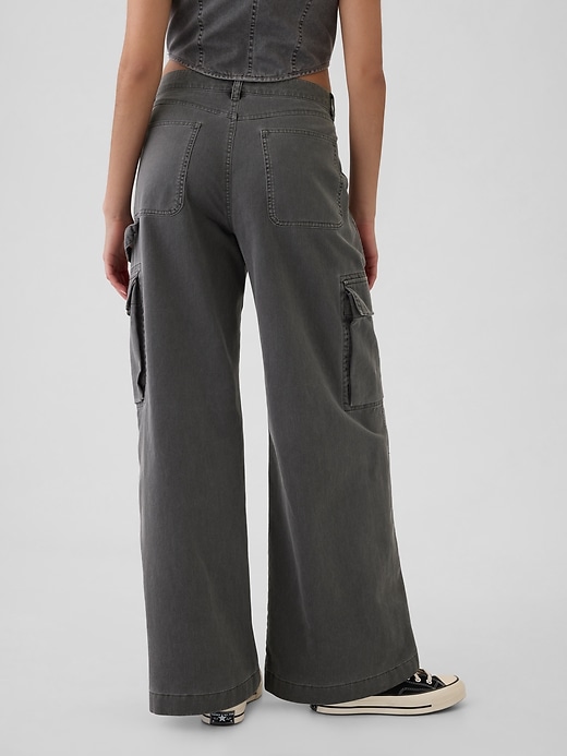 Image number 4 showing, Mid Rise Cargo Baggy Khakis
