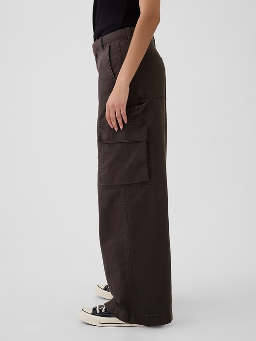 Image number 2 showing, Mid Rise Cargo Baggy Khakis