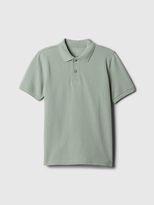 1 of 8 showing, with the color sage of product Kids Pique Polo Shirt