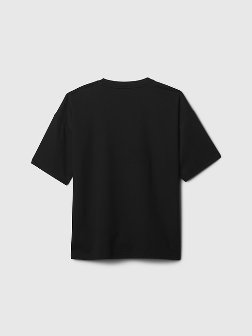 2 of 8 showing, with the color true black of product Kids Recycled Mesh T-Shirt