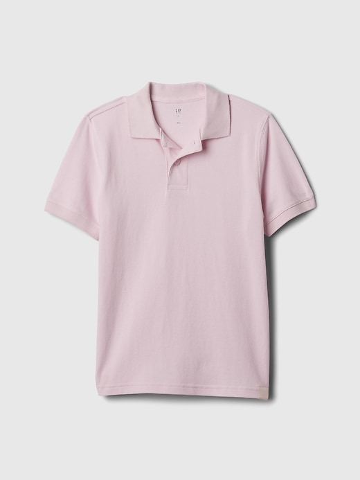 1 of 8 showing, with the color light pink of product Kids Pique Polo Shirt
