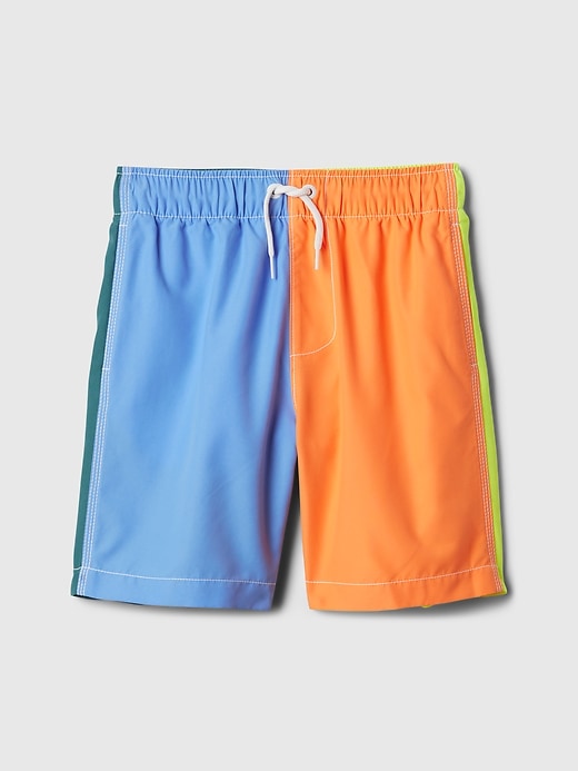 View large product image 1 of 1. Kids 6" Recycled Printed Swim Trunks